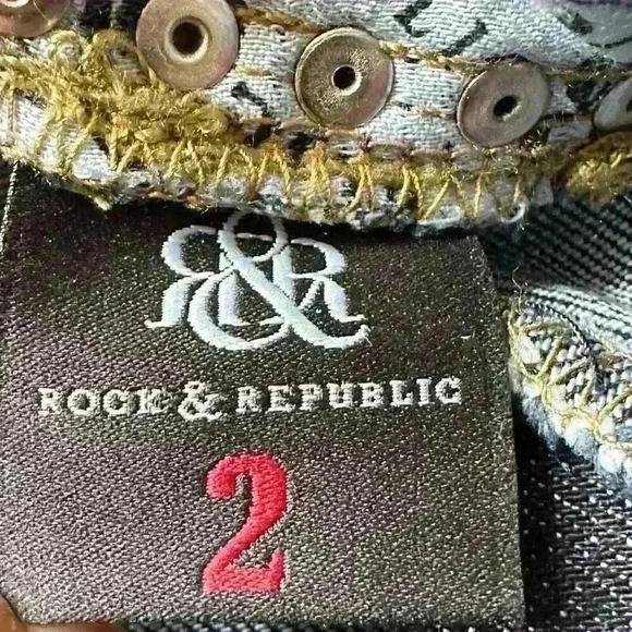 Rock & Republic Womens Jeans Kasandra Studded Boot Cut Jeans Women’s Size 2 EUC - Picture 7 of 16